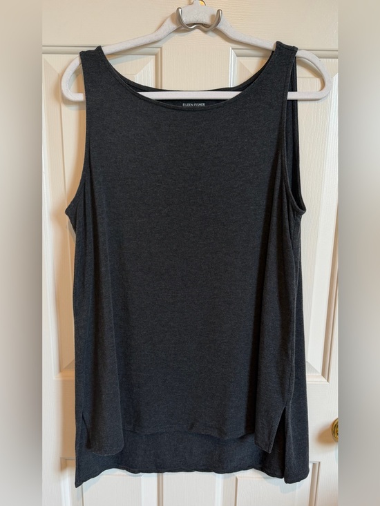 Eileen Fisher Tops - Eileen Fisher Gray Stretch Jersey Tunic Tank. Very GUC. Size L